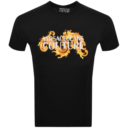 Versace Jeans Couture Wave Logo T Shirt Black | Mainline Menswear us